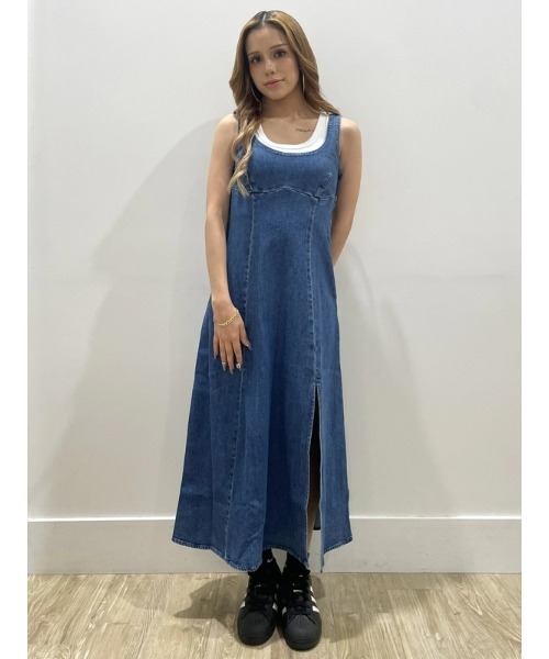GAP（ギャップ）の「デニム ミディワンピース（ワンピース・レディース・インディゴブルー・XS/S/M/L/XXS）」の9枚目の写真