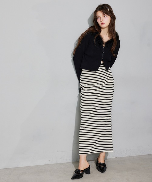 Seemi. byNICECLAUP（ シーミーバイナイスクラップ）の「【Seemi.】リボンワッフルスカート（スカート・レディース・ホワイト×ブラック/ブラック/ピンク・FREE）」の18枚目の写真