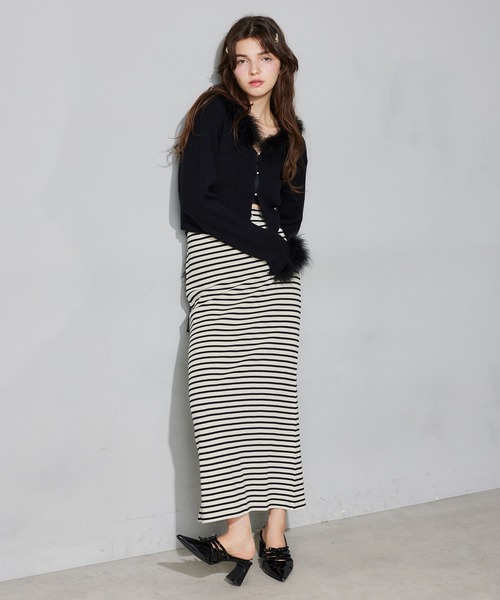 Seemi. byNICECLAUP（ シーミーバイナイスクラップ）の「【Seemi.】リボンワッフルスカート（スカート・レディース・ホワイト×ブラック/ブラック/ピンク・FREE）」の19枚目の写真