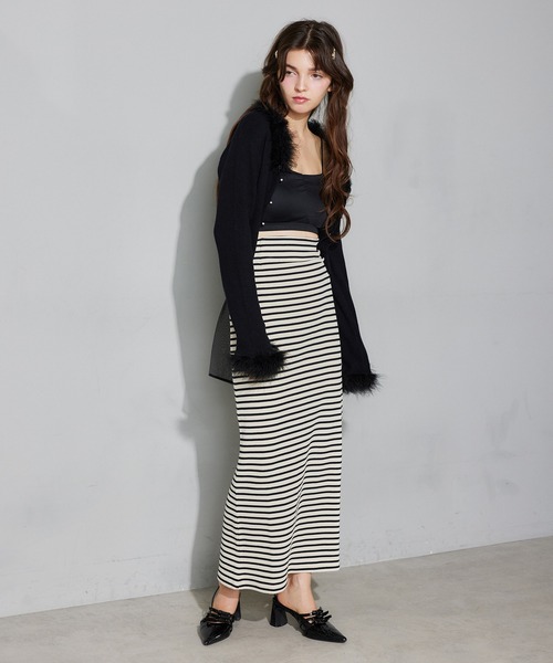 Seemi. byNICECLAUP（ シーミーバイナイスクラップ）の「【Seemi.】リボンワッフルスカート（スカート・レディース・ホワイト×ブラック/ブラック/ピンク・FREE）」の20枚目の写真