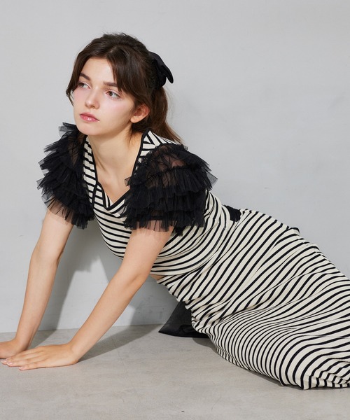 Seemi. byNICECLAUP（ シーミーバイナイスクラップ）の「【Seemi.】リボンワッフルスカート（スカート・レディース・ホワイト×ブラック/ブラック/ピンク・FREE）」の11枚目の写真