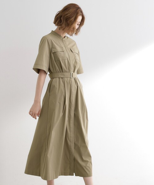 grove（グローブ）の「軽やかに決まる　ワークシャツワンピース（ワンピース・レディース・チャコールグレー/カーキ/レンガ・02/03/01/05/04）」の10枚目の写真