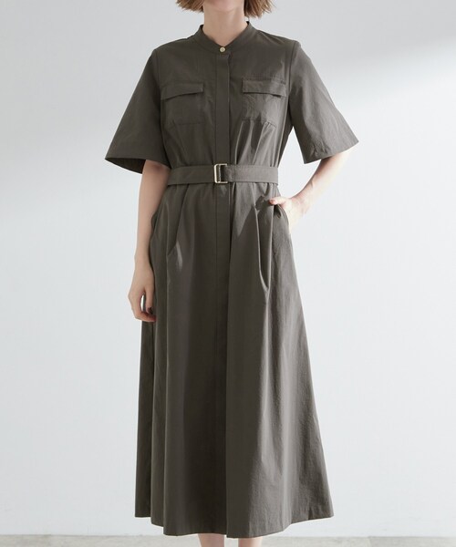 grove（グローブ）の「軽やかに決まる　ワークシャツワンピース（ワンピース・レディース・チャコールグレー/カーキ/レンガ・02/03/01/05/04）」の17枚目の写真