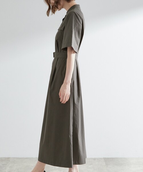 grove（グローブ）の「軽やかに決まる　ワークシャツワンピース（ワンピース・レディース・チャコールグレー/カーキ/レンガ・02/03/01/05/04）」の18枚目の写真