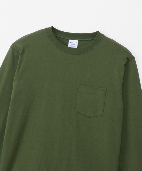 Champion（チャンピオン）の「Champion Long Sleeve Pocket T-Shirt Cotton 100（Tシャツ/カットソー・メンズ・ネイビー/グレー/オリーブ/ブラック/ホワイト・M/XL/L）」の8枚目の写真