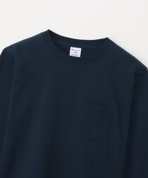 Champion（チャンピオン）の「Champion Long Sleeve Pocket T-Shirt Cotton 100（Tシャツ/カットソー・メンズ・ネイビー/グレー/オリーブ/ブラック/ホワイト・M/XL/L）」の12枚目の写真