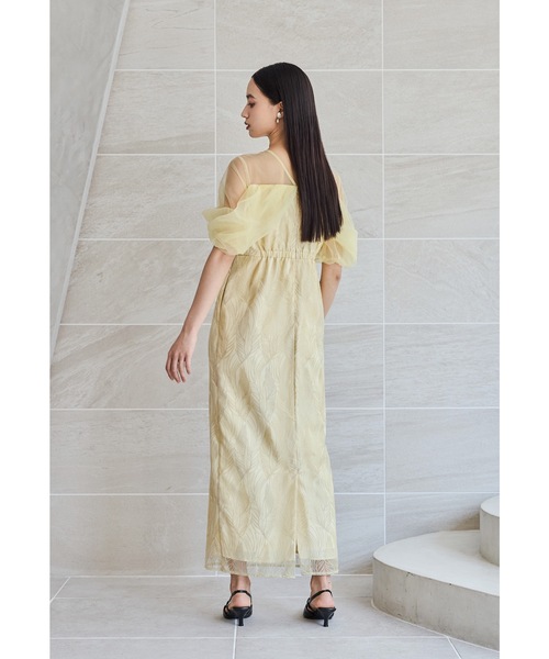 トルネードペンシルドレス 刺繍レース チュール パーティー