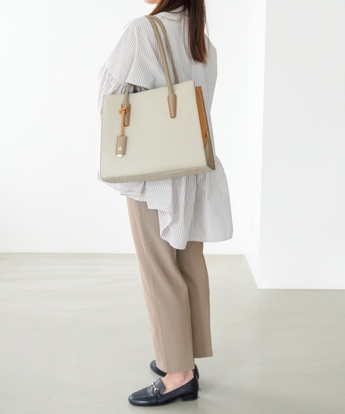 Jewelna Rose（ジュエルナローズ）の「へレス トートバッグ A4 16222（トートバッグ・レディース・ブラック/グレイッシュベージュ/ライトベージュ・FREE）」の12枚目の写真