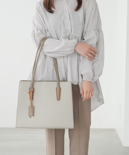 Jewelna Rose（ジュエルナローズ）の「へレス トートバッグ A4 16222（トートバッグ・レディース・ブラック/グレイッシュベージュ/ライトベージュ・FREE）」の14枚目の写真