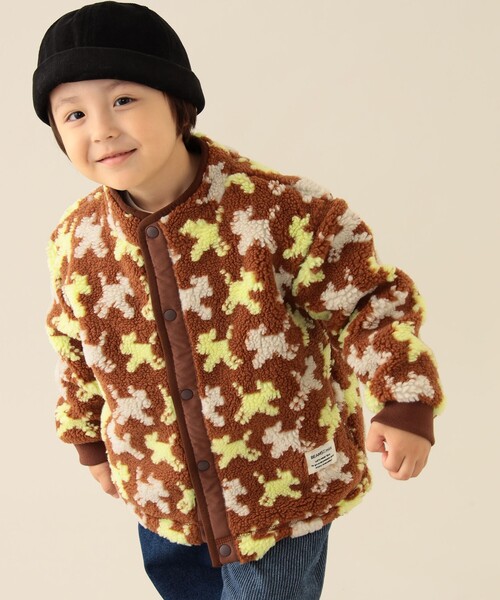 BEAMS mini（ビームスミニ）の「ジャカード ボア ブルゾン 2025FW（90～140cm）（ブルゾン・キッズ・ホワイト系その他5/ブルー系その他/ブラウン・90/100/110/120/130/140）」の2枚目の写真