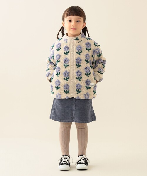 BEAMS mini（ビームスミニ）の「ジャカード ボア ブルゾン 2025FW（90～140cm）（ブルゾン・キッズ・ホワイト系その他5/ブルー系その他/ブラウン・90/100/110/120/130/140）」の12枚目の写真