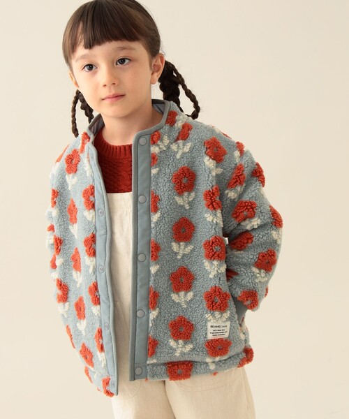 BEAMS mini（ビームスミニ）の「ジャカード ボア ブルゾン 2025FW（90～140cm）（ブルゾン・キッズ・ホワイト系その他5/ブルー系その他/ブラウン・90/100/110/120/130/140）」の22枚目の写真