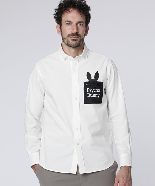 Psycho Bunny(サイコバニー)の「ポケットバニー ボタンダウンシャツ(シャツ/ブラウス・メンズ・ホワイト/ネイビー/ミント・SMALL/MEDIUM/LARGE/X-LARGE)」の2枚目の写真