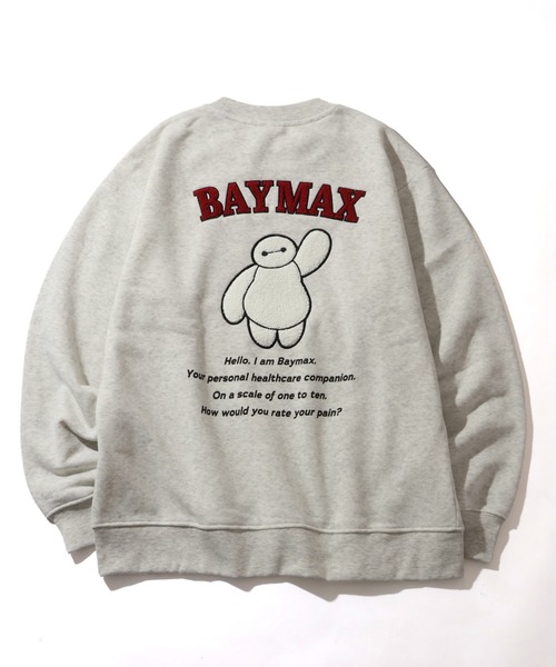 Disney(ディズニー)の「【Disney/ディズニー】ミッキーマウス&ベイマックス サガラ刺繍 スウェット トレーナー 裏起毛(スウェット・メンズ・ブラック系その他/グレイッシュベージュ/アイボリー/ブラック/サックスブルー/ライトベージュ/スミクロ/オートミール/オフホワイト/ネイビー・M/L/LL)」の6枚目の写真