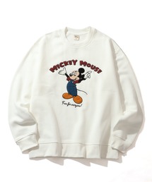 【Disney/ディズニー】ミッキーマウス&ベイマックス サガラ刺繍 スウェット トレーナー 裏起毛