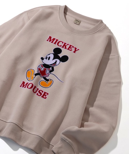 ウォルトディズニー　ミッキー裏起毛スウェット Disney/ディズニー】ミッキーマウス＆ベイマックス サガラ刺繍