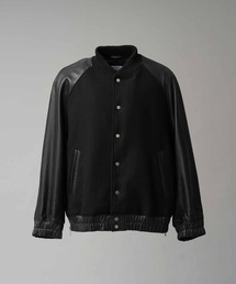 MAISON SPECIAL（メゾンスペシャル）の「《UNISEX》Sheep Leather Melton Combination Stadium Jacket シープレザーメルトンコンビスタジャン【MAISON SPECIAL メゾンスペシャル】（スタジャン）」