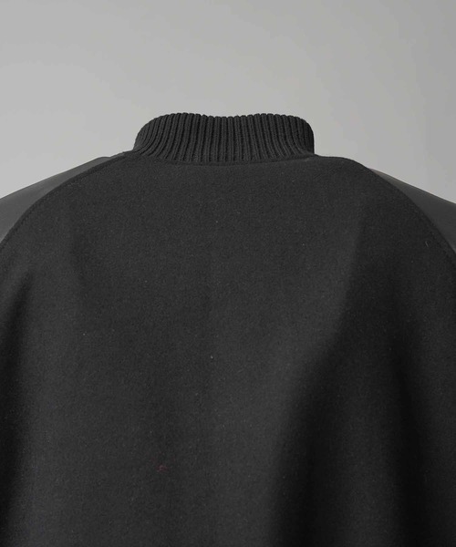 UNISEX》Sheep Leather Melton Combination Stadium Jacket/シープ