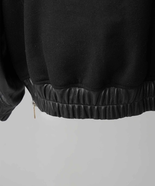 UNISEX》Sheep Leather Melton Combination Stadium Jacket/シープ