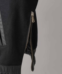 UNISEX》Sheep Leather Melton Combination Stadium Jacket/シープ