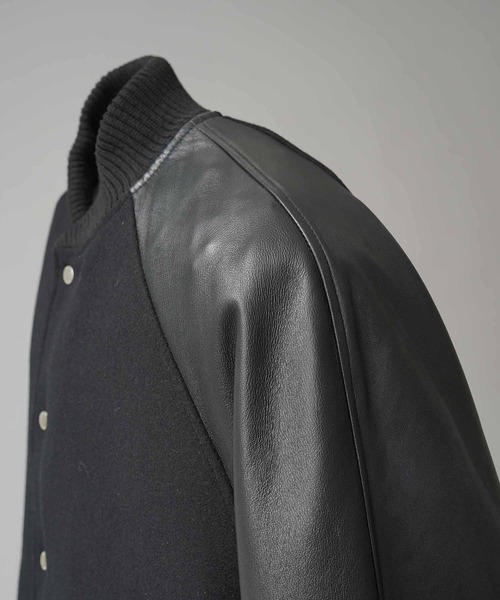UNISEX》Sheep Leather Melton Combination Stadium Jacket/シープ
