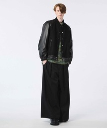 UNISEX》Sheep Leather Melton Combination Stadium Jacket/シープ