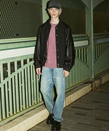 UNISEX》Sheep Leather Melton Combination Stadium Jacket/シープ