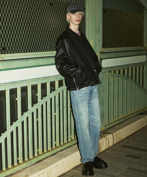 シープレザーメルトンコンビスタジャン UNISEX》Sheep Leather Melton Combination Stadium Jacket/シープ