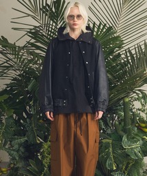 MAISON SPECIAL（メゾンスペシャル）の「《UNISEX》Sheep Leather Melton Combination Stadium Jacket シープレザーメルトンコンビスタジャン【MAISON SPECIAL メゾンスペシャル】（スタジャン）」