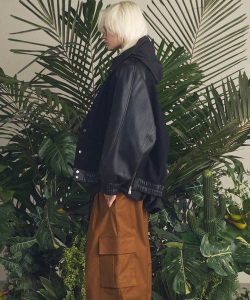 シープレザーメルトンコンビスタジャン UNISEX》Sheep Leather Melton Combination Stadium Jacket/シープ