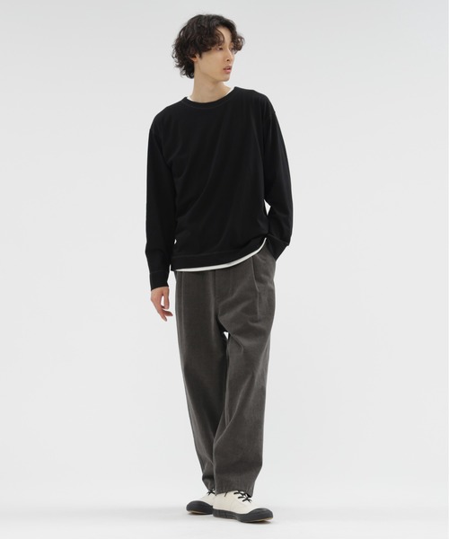 MHL.(エムエイチエル)の「SMOOTH COTTON JERSEY TOP(Tシャツ/カットソー・メンズ・ホワイト系その他6/ブラック/ホワイト・MEDIUM/LARGE)」の14枚目の写真