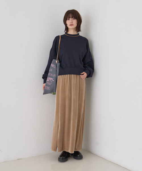 Rouge vif（ルージュヴィフ）の「ベロアフロントスリットスカート（スカート・レディース・ブラック/ベージュ・36/38）」の13枚目の写真