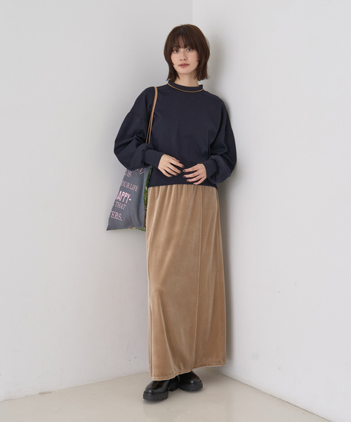 Rouge vif（ルージュヴィフ）の「ベロアフロントスリットスカート（スカート・レディース・ブラック/ベージュ・36/38）」の15枚目の写真