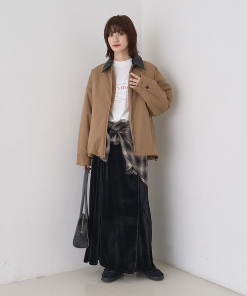 Rouge vif（ルージュヴィフ）の「ベロアフロントスリットスカート（スカート・レディース・ブラック/ベージュ・36/38）」の19枚目の写真