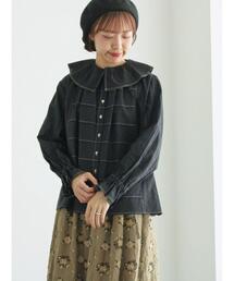 TSUHARU by Samansa Mos2 | フリル配色ステッチブラウス(シャツ/ブラウス)