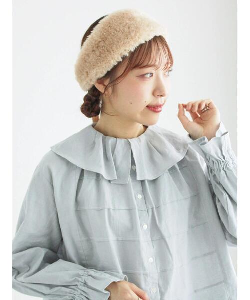 TSUHARU by Samansa Mos2（ツハルバイサマンサモスモス）の「フリル配色ステッチブラウス（シャツ/ブラウス・レディース・ブラック/キナリ/サックスブルー・F）」の7枚目の写真