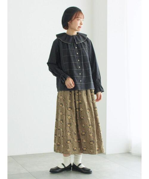 TSUHARU by Samansa Mos2（ツハルバイサマンサモスモス）の「フリル配色ステッチブラウス（シャツ/ブラウス・レディース・ブラック/キナリ/サックスブルー・F）」の18枚目の写真