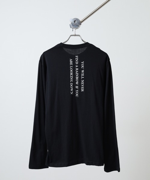 FUNALIVE(ファンアライブ)の「プリント ロングTシャツ Printed long sleeve T-shirt unisex(Tシャツ/カットソー・メンズ・サックスブルー/ネイビー/ブラック系2/ブラック系5/ブラック系4/ブラック系3/チャコール/キナリ/ホワイト系1/ホワイト系2/ホワイト系3/ブラック系1/オフホワイト/ヘザーグレー/オートミール/杢グレー/ブラック/ベージュ/ラベンダー/チャコールグレー・L/XL/M)」の9枚目の写真