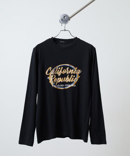 FUNALIVE(ファンアライブ)の「プリント ロングTシャツ Printed long sleeve T-shirt unisex(Tシャツ/カットソー・メンズ・サックスブルー/ネイビー/ブラック系2/ブラック系5/ブラック系4/ブラック系3/チャコール/キナリ/ホワイト系1/ホワイト系2/ホワイト系3/ブラック系1/オフホワイト/ヘザーグレー/オートミール/杢グレー/ブラック/ベージュ/ラベンダー/チャコールグレー・L/XL/M)」の10枚目の写真