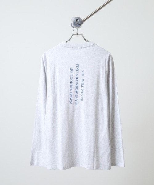 FUNALIVE(ファンアライブ)の「プリント ロングTシャツ Printed long sleeve T-shirt unisex(Tシャツ/カットソー・メンズ・サックスブルー/ネイビー/ブラック系2/ブラック系5/ブラック系4/ブラック系3/チャコール/キナリ/ホワイト系1/ホワイト系2/ホワイト系3/ブラック系1/オフホワイト/ヘザーグレー/オートミール/杢グレー/ブラック/ベージュ/ラベンダー/チャコールグレー・L/XL/M)」の18枚目の写真
