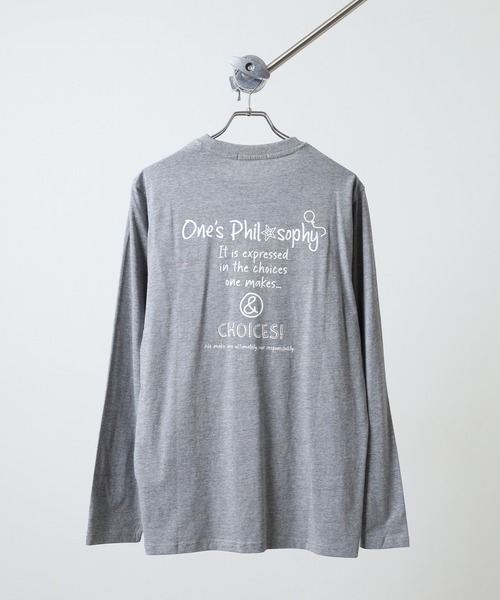 FUNALIVE(ファンアライブ)の「プリント ロングTシャツ Printed long sleeve T-shirt unisex(Tシャツ/カットソー・メンズ・サックスブルー/ネイビー/ブラック系2/ブラック系5/ブラック系4/ブラック系3/チャコール/キナリ/ホワイト系1/ホワイト系2/ホワイト系3/ブラック系1/オフホワイト/ヘザーグレー/オートミール/杢グレー/ブラック/ベージュ/ラベンダー/チャコールグレー・L/XL/M)」の15枚目の写真