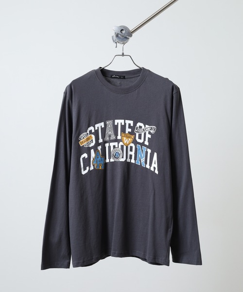 FUNALIVE(ファンアライブ)の「プリント ロングTシャツ Printed long sleeve T-shirt unisex(Tシャツ/カットソー・メンズ・サックスブルー/ネイビー/ブラック系2/ブラック系5/ブラック系4/ブラック系3/チャコール/キナリ/ホワイト系1/ホワイト系2/ホワイト系3/ブラック系1/オフホワイト/ヘザーグレー/オートミール/杢グレー/ブラック/ベージュ/ラベンダー/チャコールグレー・L/XL/M)」の13枚目の写真