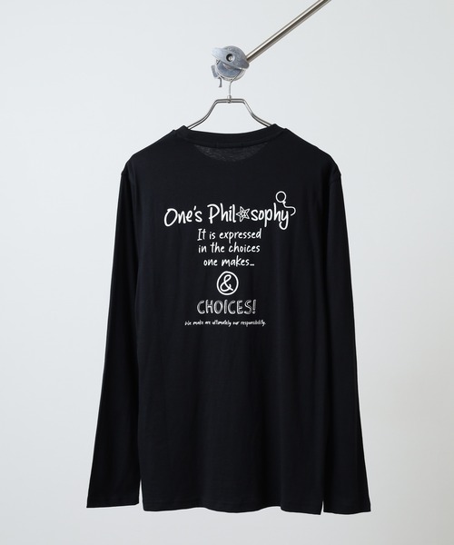 FUNALIVE(ファンアライブ)の「プリント ロングTシャツ Printed long sleeve T-shirt unisex(Tシャツ/カットソー・メンズ・サックスブルー/ネイビー/ブラック系2/ブラック系5/ブラック系4/ブラック系3/チャコール/キナリ/ホワイト系1/ホワイト系2/ホワイト系3/ブラック系1/オフホワイト/ヘザーグレー/オートミール/杢グレー/ブラック/ベージュ/ラベンダー/チャコールグレー・L/XL/M)」の7枚目の写真