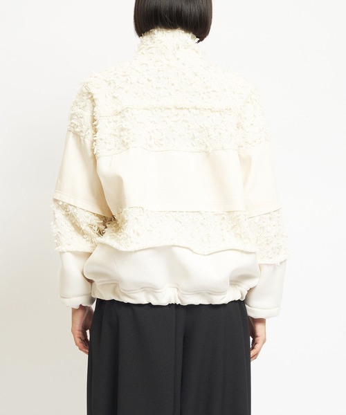 gomme（ゴム）の「ヴィエナツイード　マルチジャケット（ブルゾン・レディース・ブラック/アイボリー・MEDIUM）」の5枚目の写真