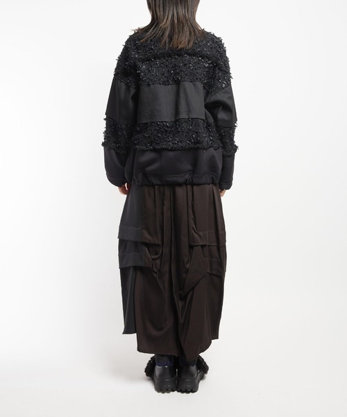 gomme（ゴム）の「ヴィエナツイード　マルチジャケット（ブルゾン・レディース・ブラック/アイボリー・MEDIUM）」の8枚目の写真