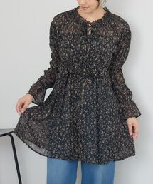 花柄シフォンチュニックOP