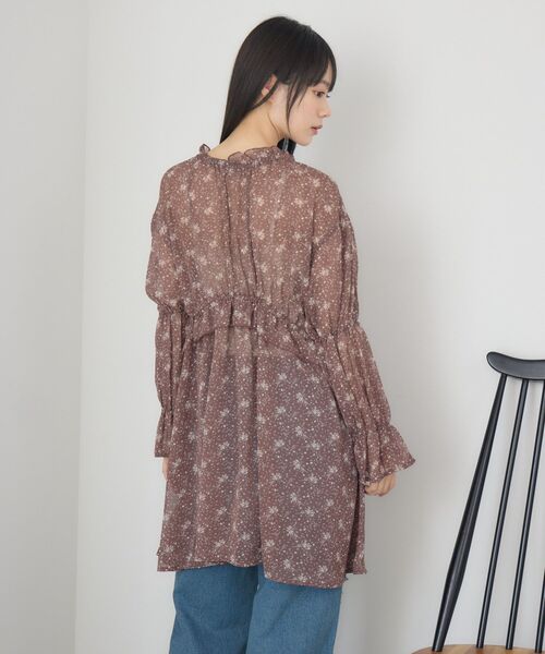 RETRO GIRL（レトロガール）の「花柄シフォンチュニックOP（チュニック・レディース・ブラック/キャメル・FREE）」の9枚目の写真