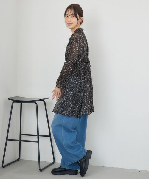 RETRO GIRL（レトロガール）の「花柄シフォンチュニックOP（チュニック・レディース・ブラック/キャメル・FREE）」の14枚目の写真