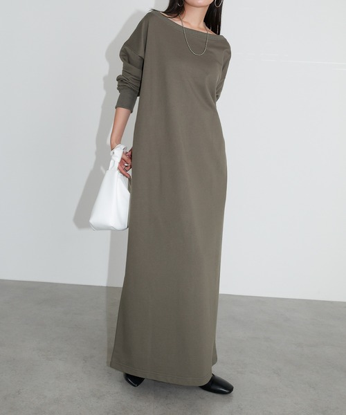 andme（アンドミー）の「オフショルダースウェットワンピース（ワンピース・レディース・チャコールグレー/ブラック/ネイビー・M/MT）」の17枚目の写真