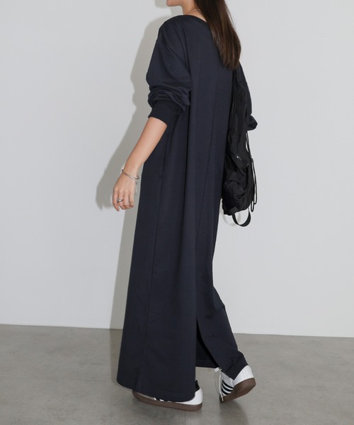 andme（アンドミー）の「オフショルダースウェットワンピース（ワンピース・レディース・チャコールグレー/ブラック/ネイビー・M/MT）」の5枚目の写真